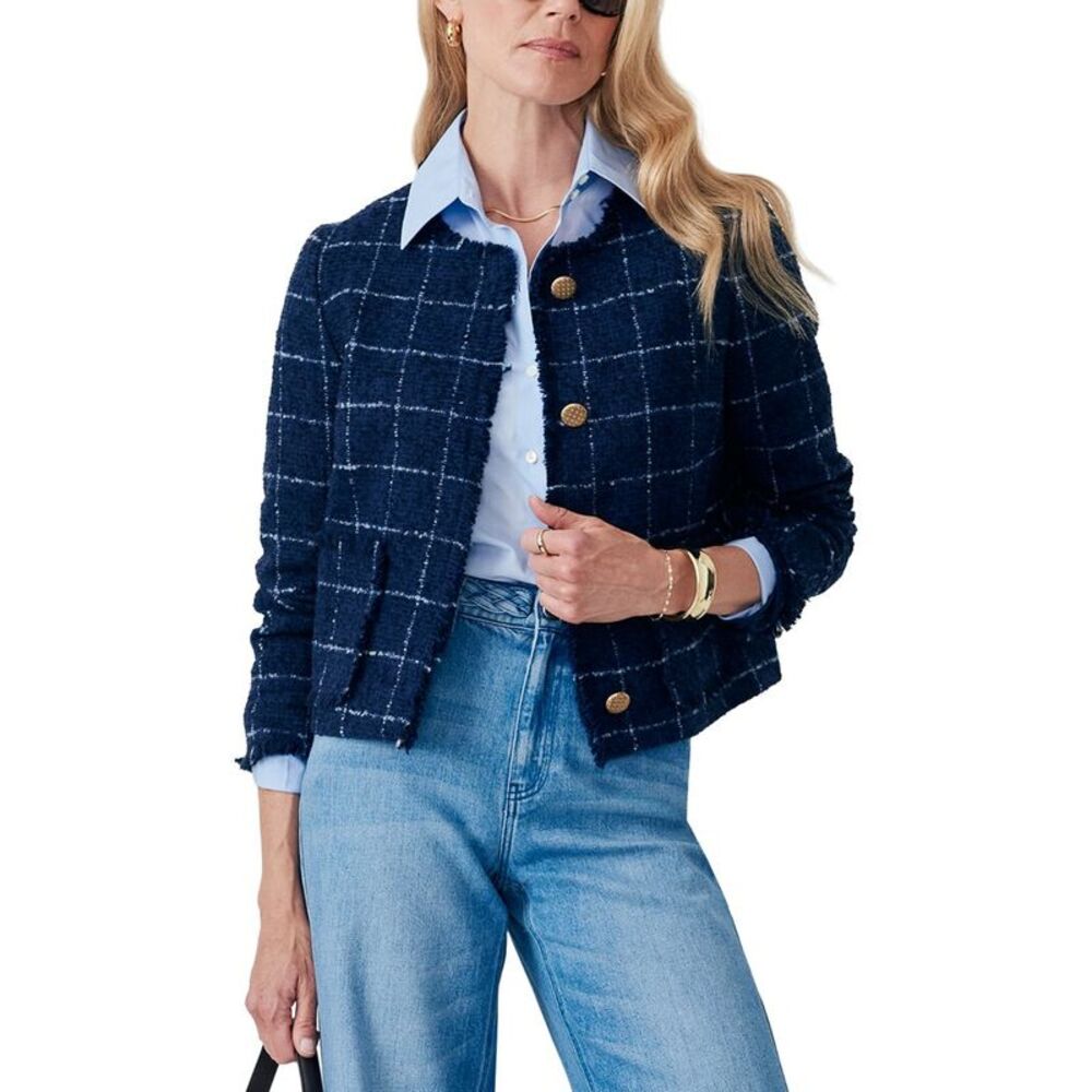 J.Mclaughlin Womens Abigail Jacket, Blue